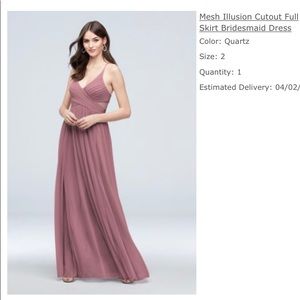 David’s Bridal Quartz bridesmaid dress size 2